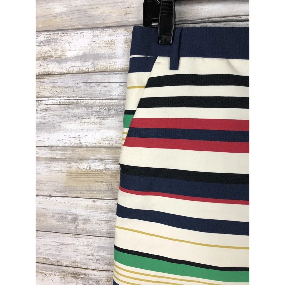 J Crew Skirt  Women's Size  6 Striped‎ Cotton Preppy Mini Pockets style 31492